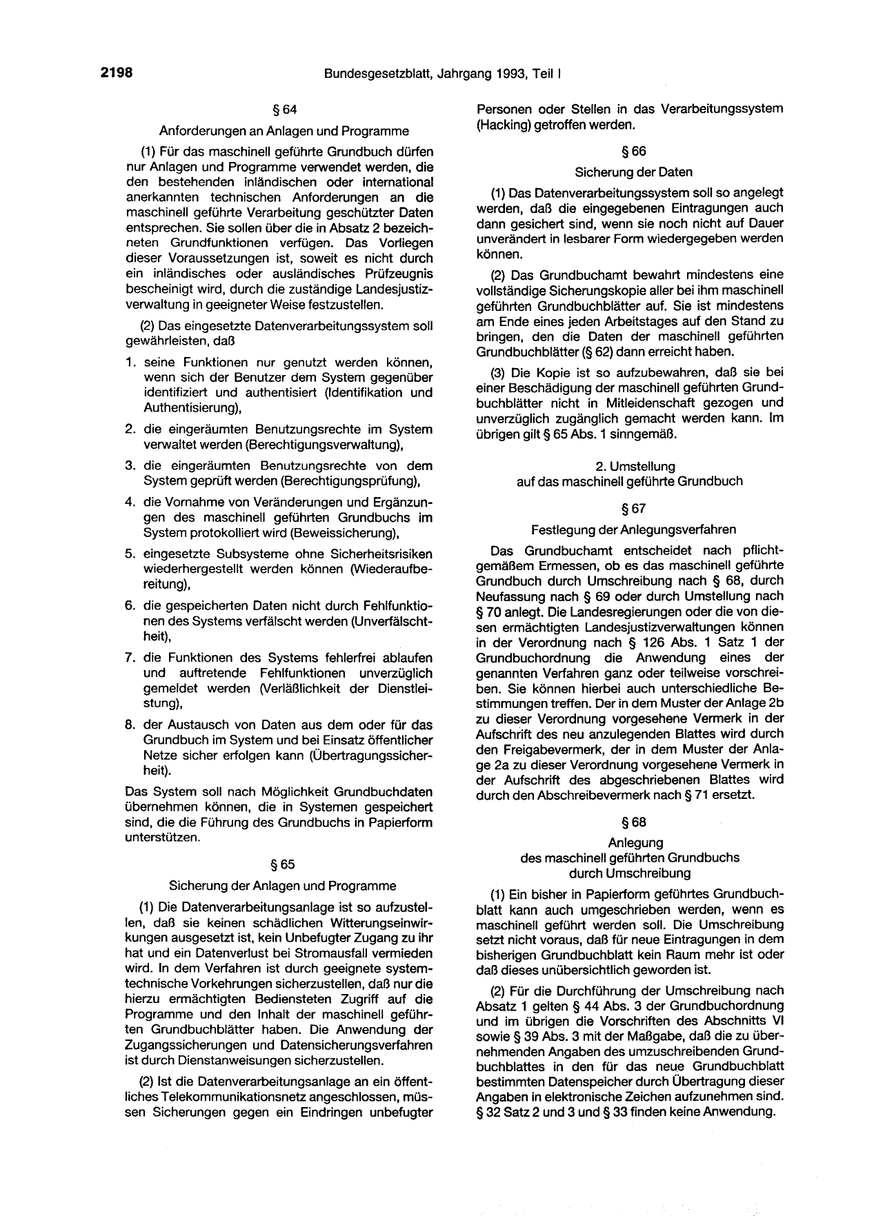 BGBl. 1993, Seite 2198 — Originalseite als Abbildung