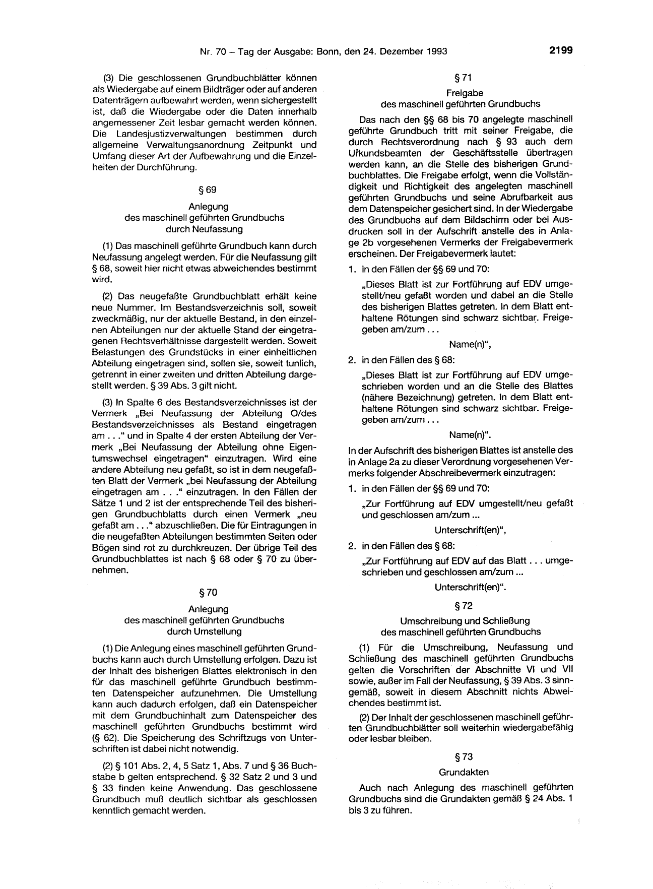 BGBl. 1993, Seite 2199 — Originalseite als Abbildung