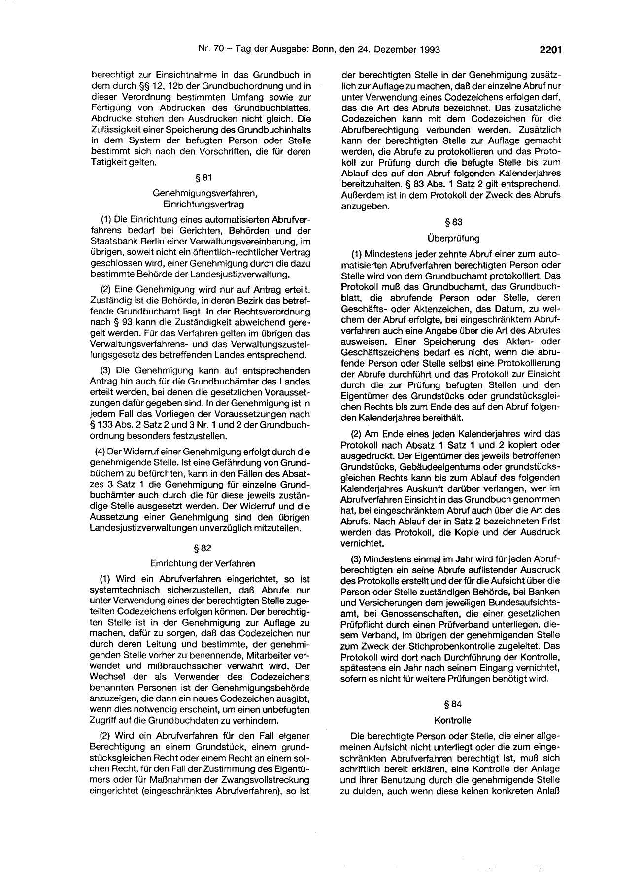 BGBl. 1993, Seite 2201 — Originalseite als Abbildung