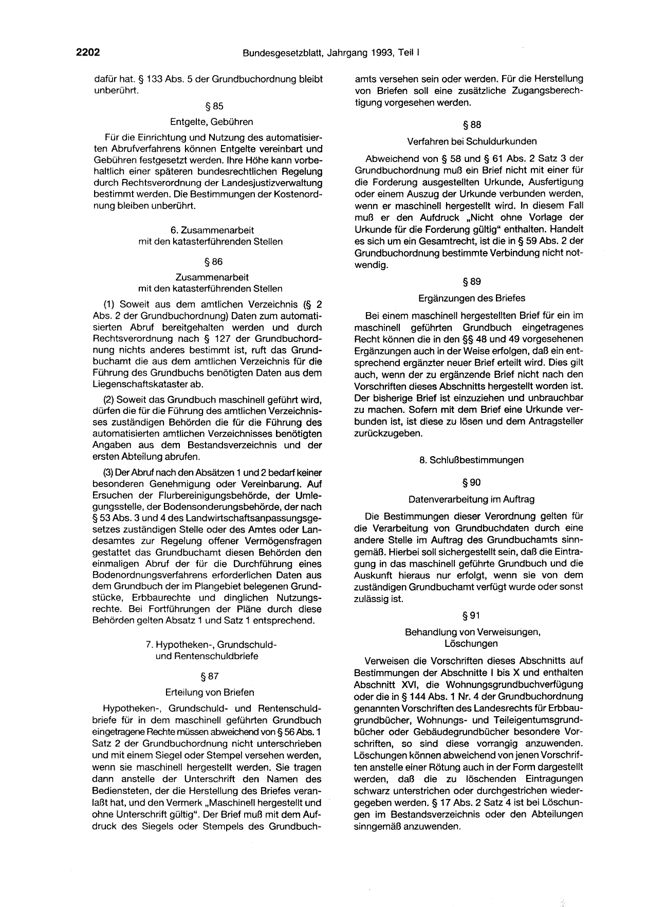 BGBl. 1993, Seite 2202 — Originalseite als Abbildung