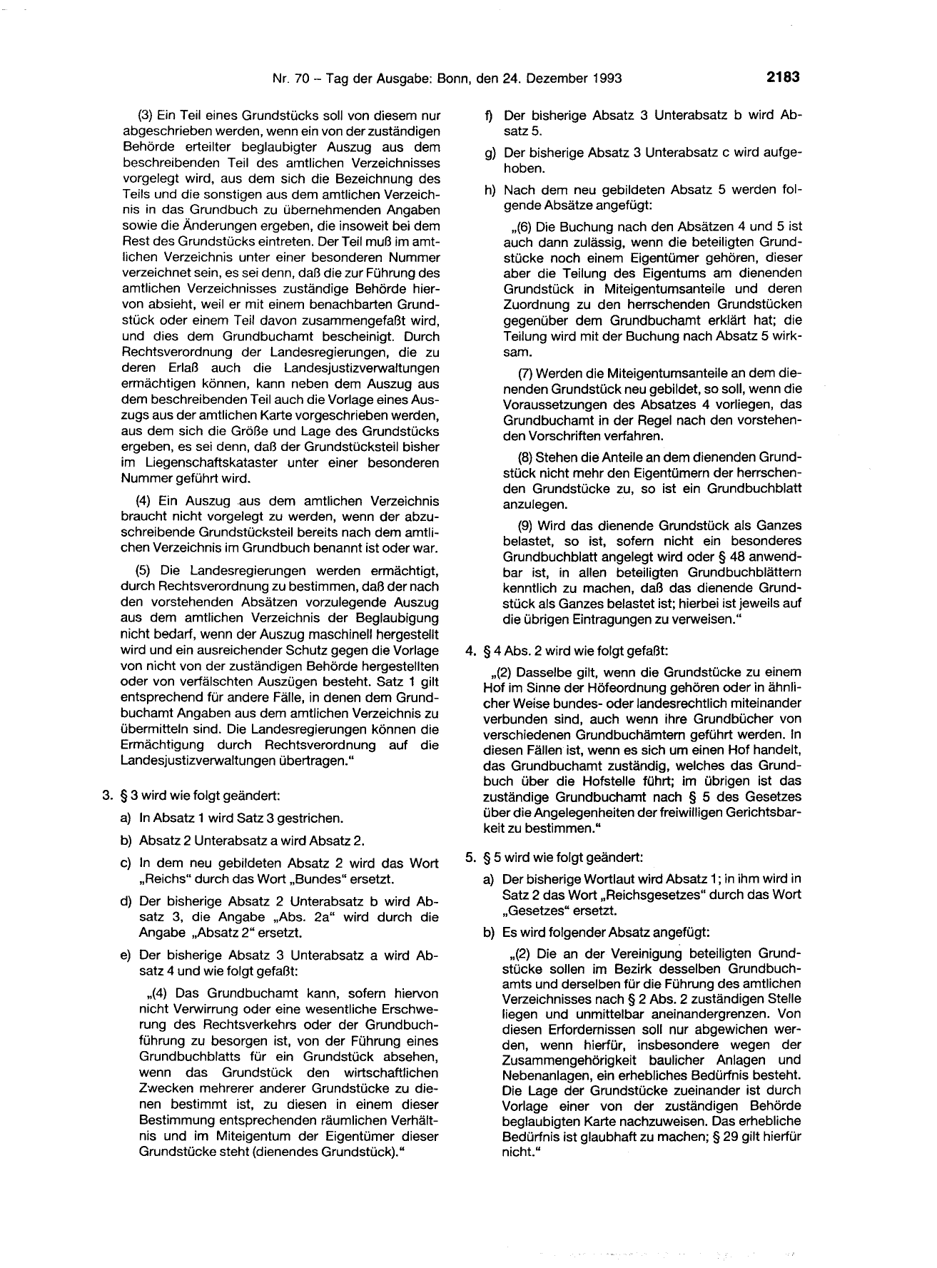 BGBl. 1993, Seite 2183 — Originalseite als Abbildung