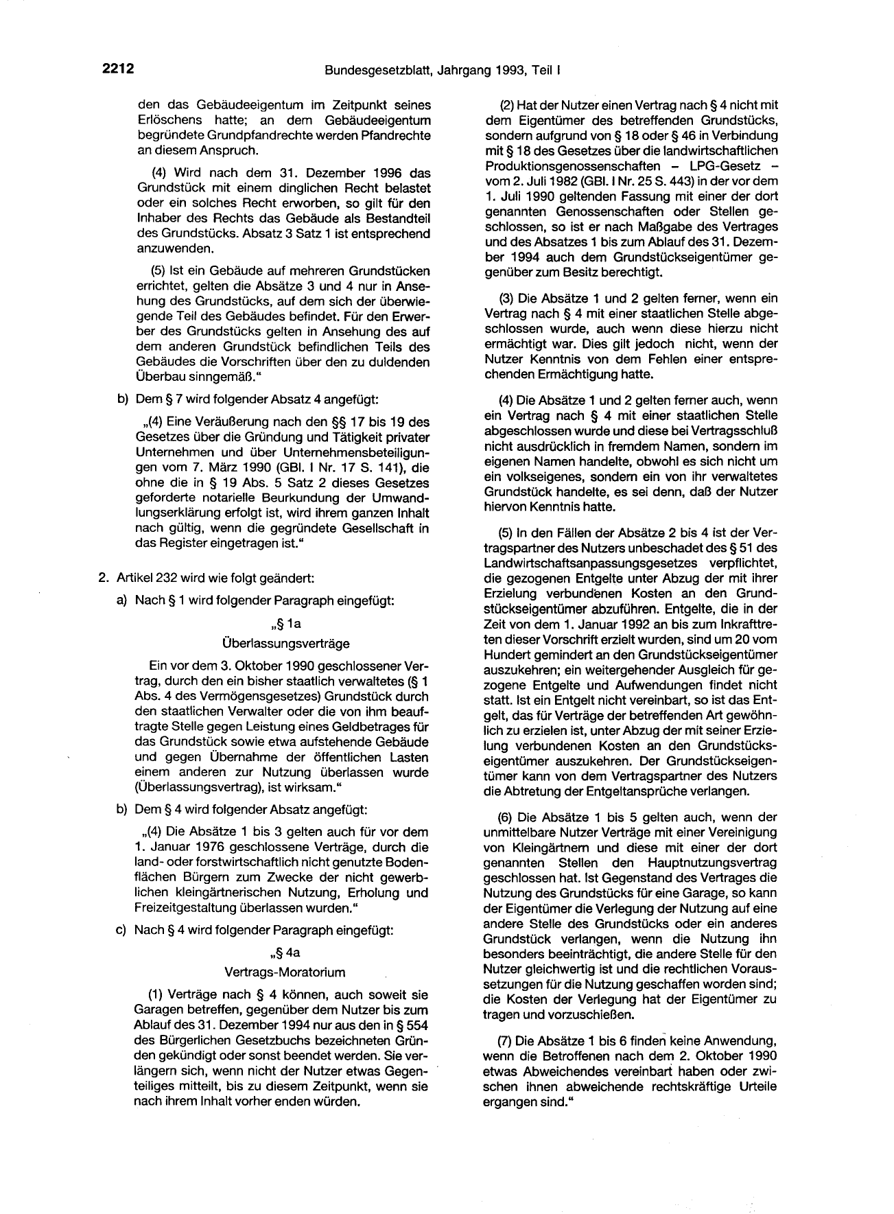 BGBl. 1993, Seite 2212 — Originalseite als Abbildung