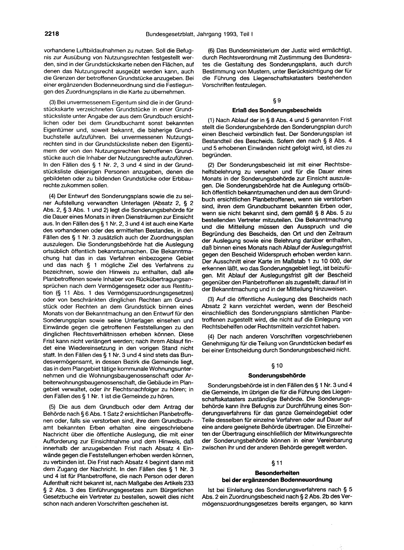 BGBl. 1993, Seite 2218 — Originalseite als Abbildung