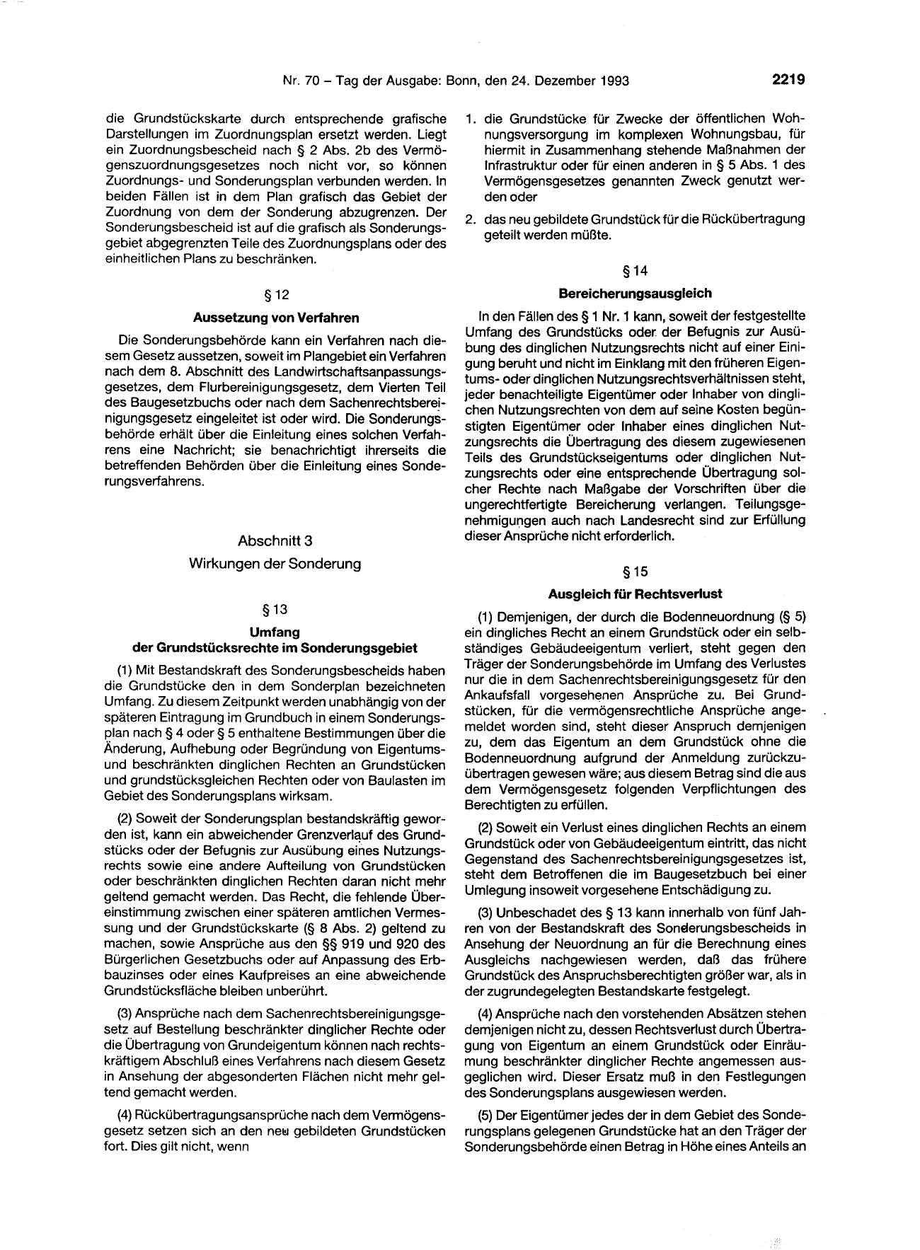 BGBl. 1993, Seite 2219 — Originalseite als Abbildung