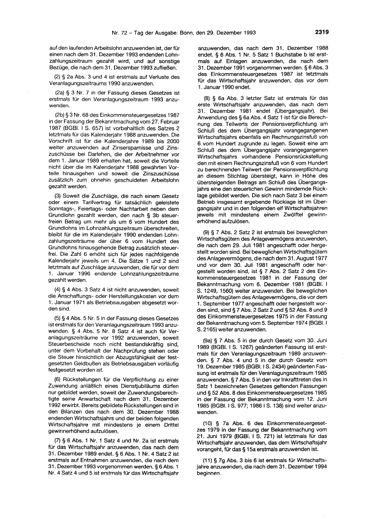 BGBl. 1993, Seite 2319 — Originalseite als Abbildung