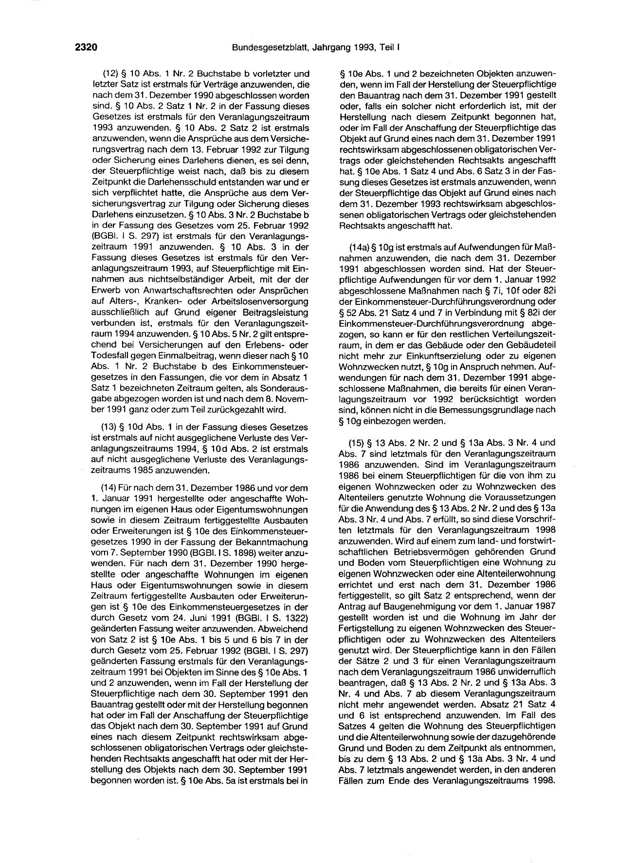 BGBl. 1993, Seite 2320 — Originalseite als Abbildung