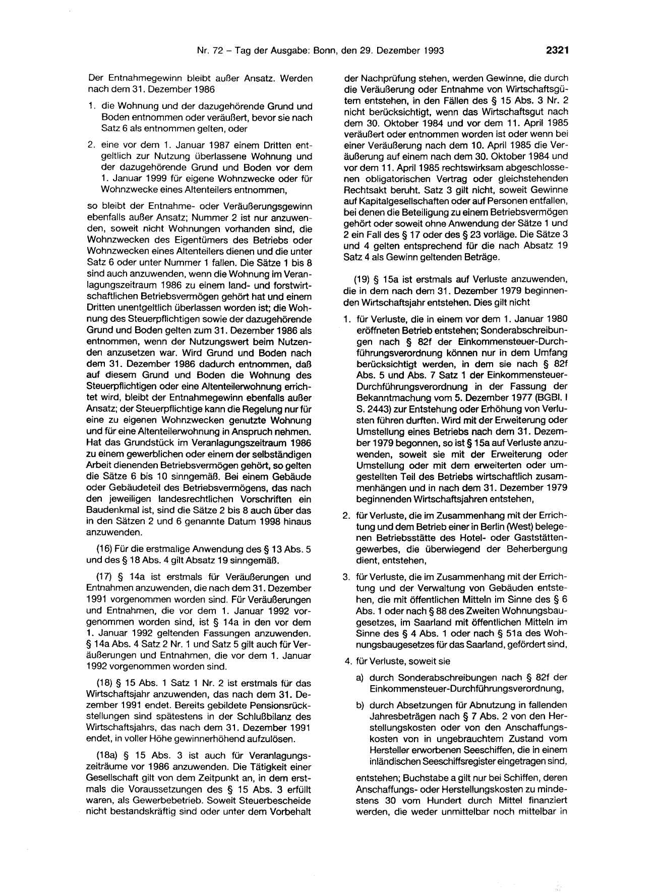 BGBl. 1993, Seite 2321 — Originalseite als Abbildung