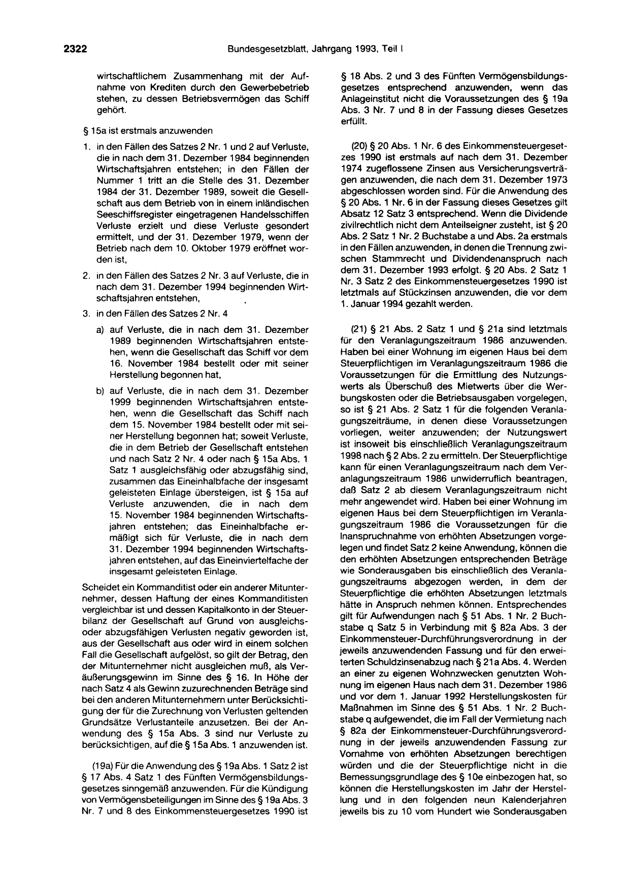 BGBl. 1993, Seite 2322 — Originalseite als Abbildung