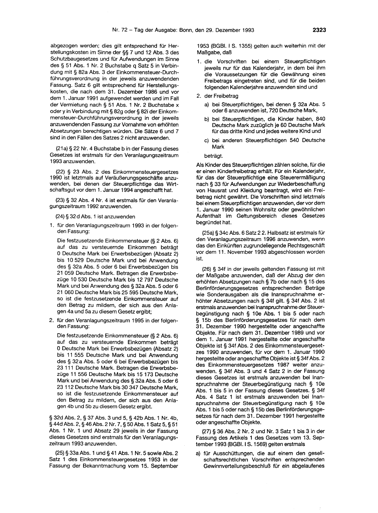 BGBl. 1993, Seite 2323 — Originalseite als Abbildung