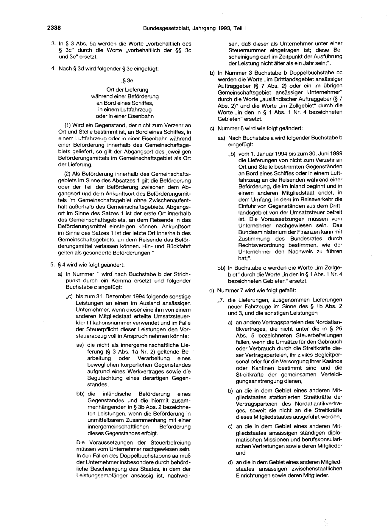 BGBl. 1993, Seite 2338 — Originalseite als Abbildung