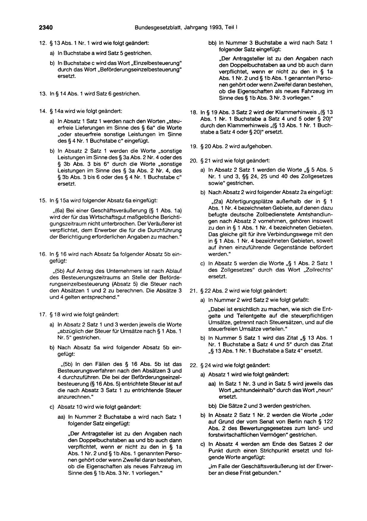 BGBl. 1993, Seite 2340 — Originalseite als Abbildung