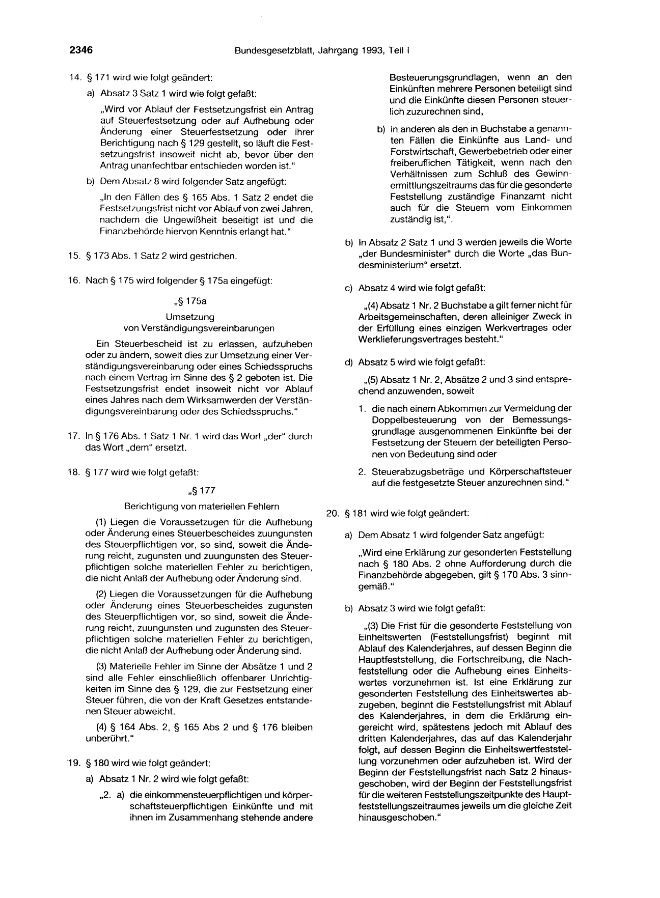 BGBl. 1993, Seite 2346 — Originalseite als Abbildung