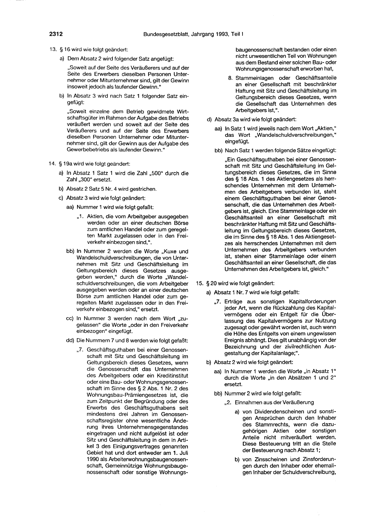 BGBl. 1993, Seite 2312 — Originalseite als Abbildung