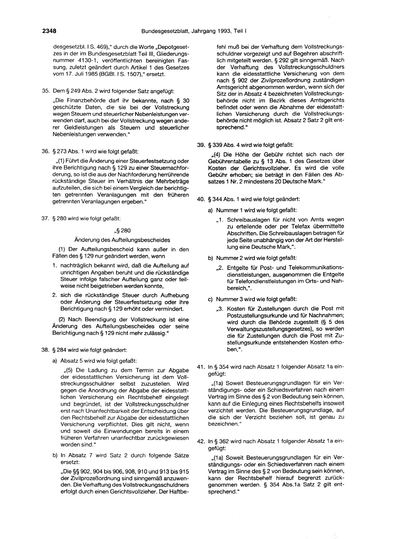 BGBl. 1993, Seite 2348 — Originalseite als Abbildung
