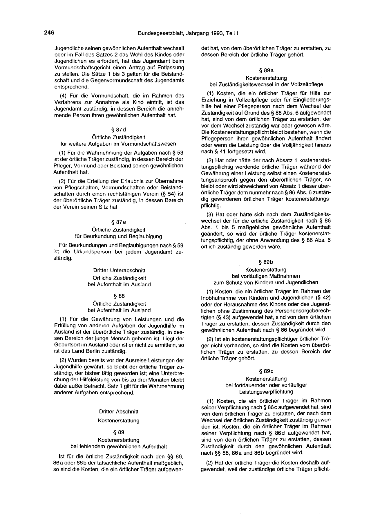 BGBl. 1993, Seite 246 — Originalseite als Abbildung
