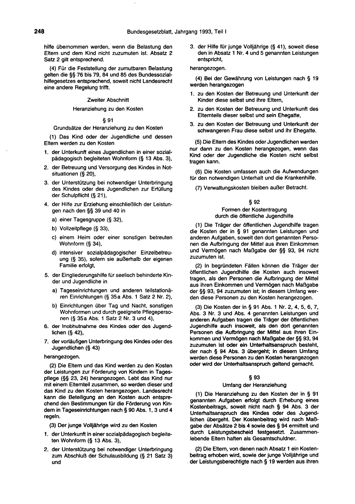 BGBl. 1993, Seite 248 — Originalseite als Abbildung