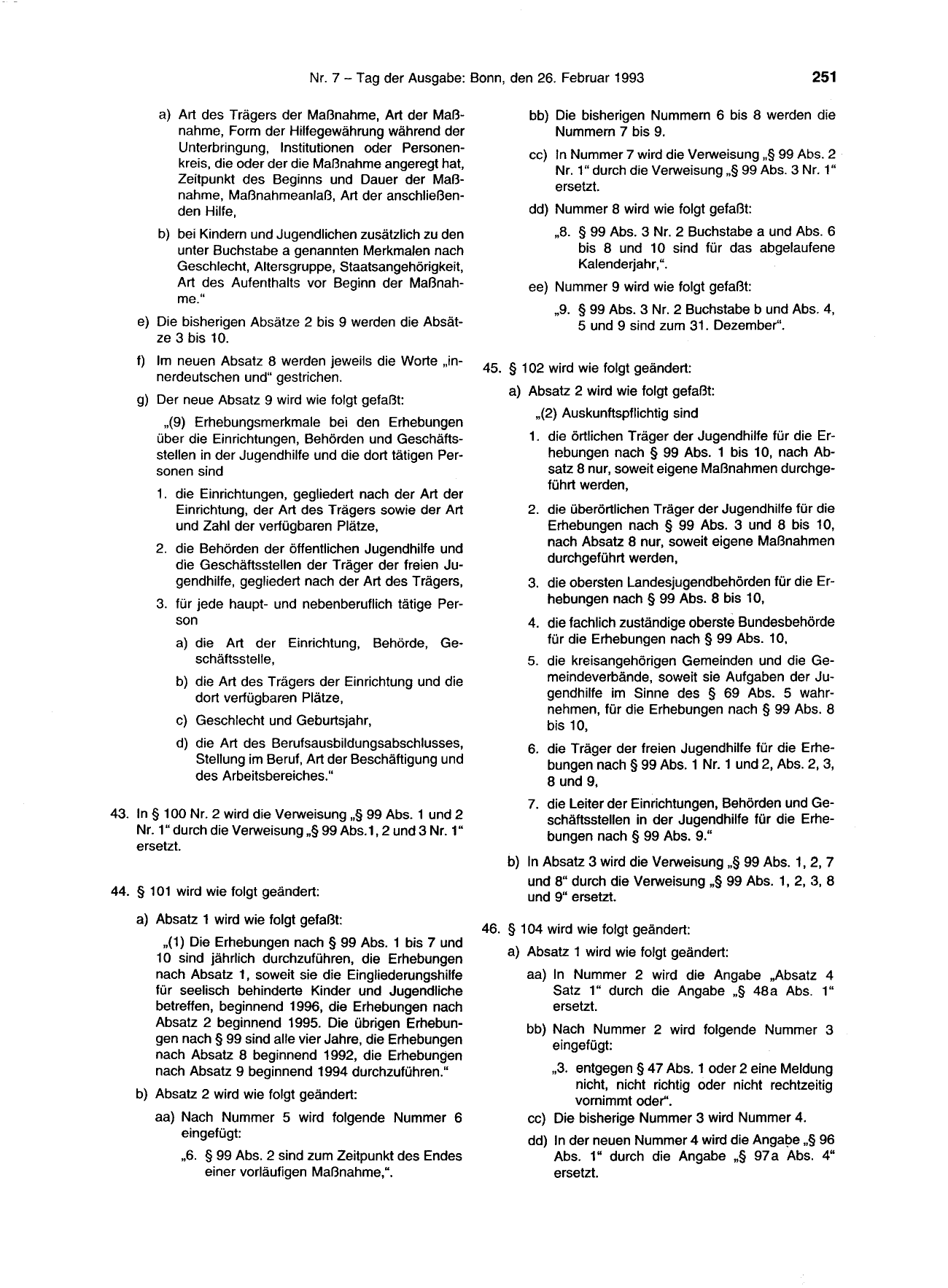 BGBl. 1993, Seite 251 — Originalseite als Abbildung