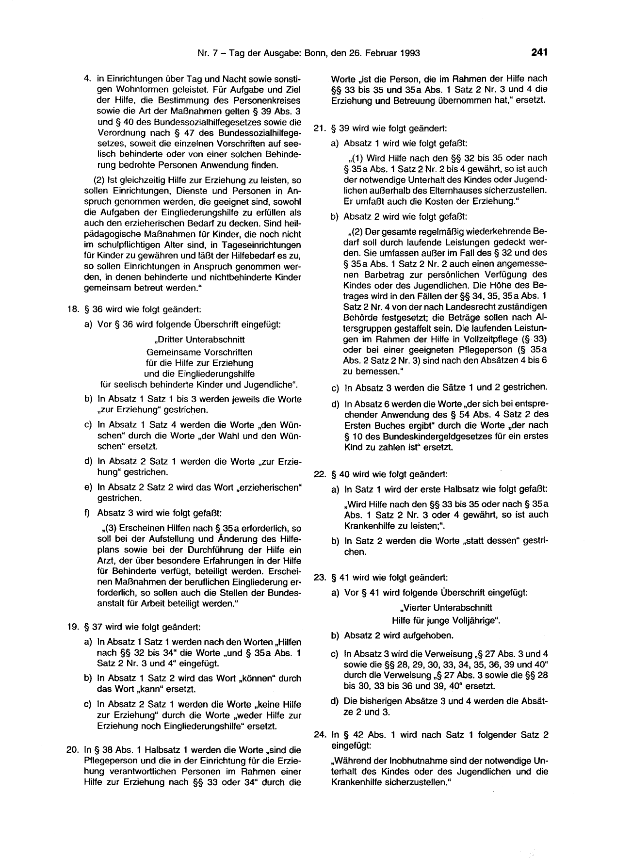 BGBl. 1993, Seite 241 — Originalseite als Abbildung