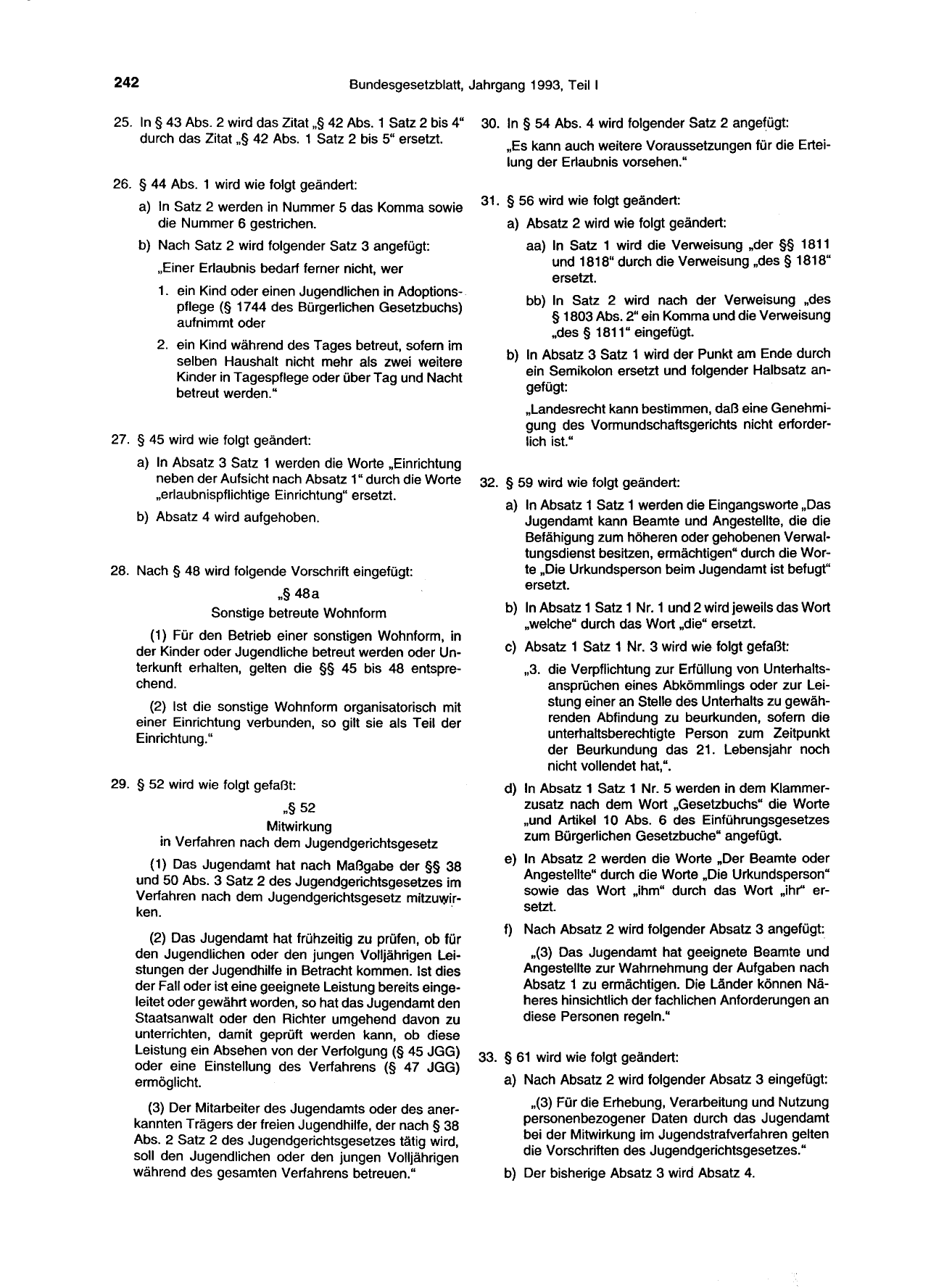 BGBl. 1993, Seite 242 — Originalseite als Abbildung