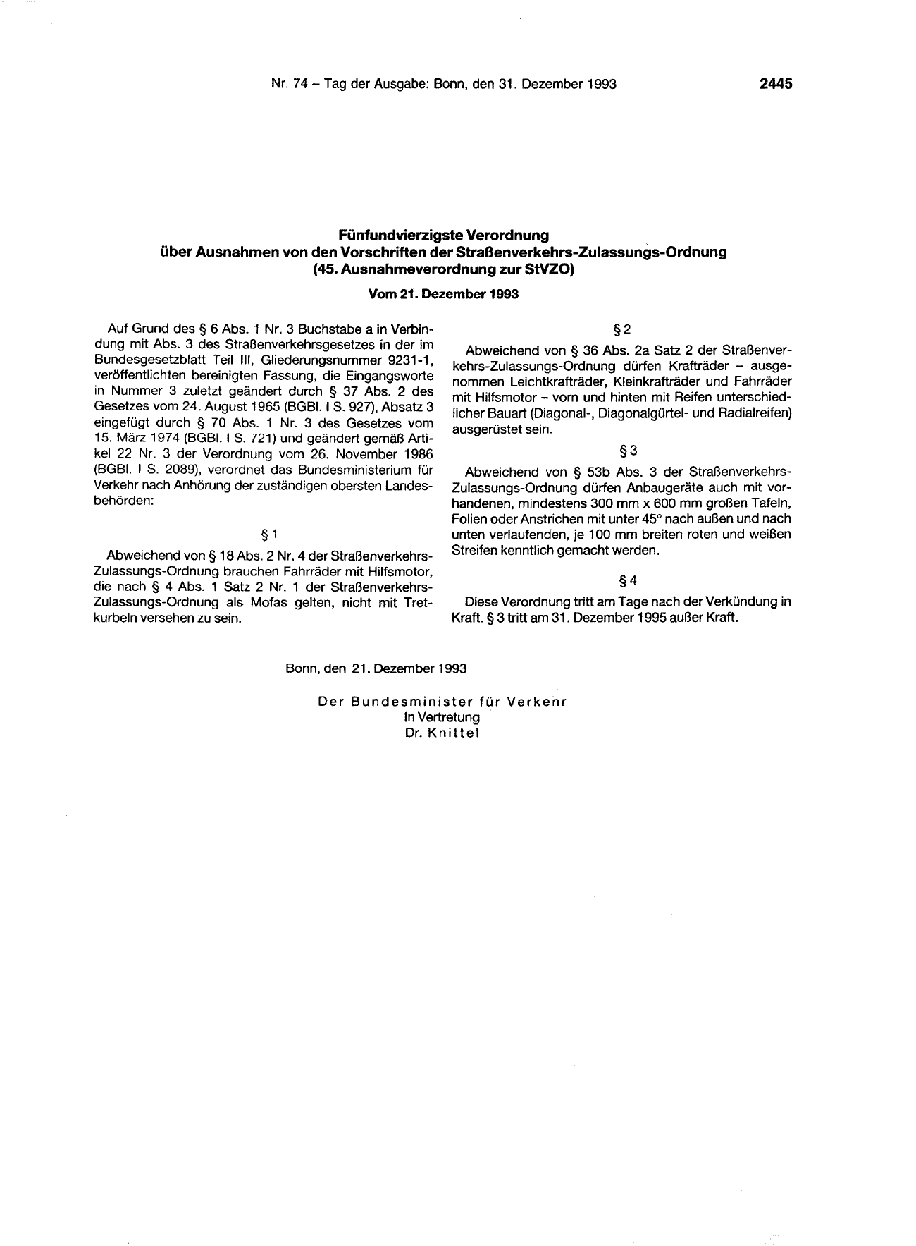 BGBl. 1993, Seite 2445 — Originalseite als Abbildung