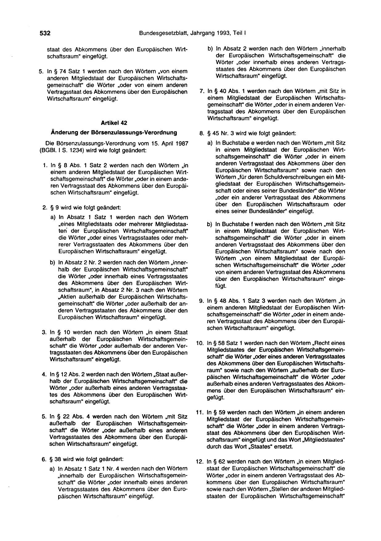 BGBl. 1993, Seite 532 — Originalseite als Abbildung