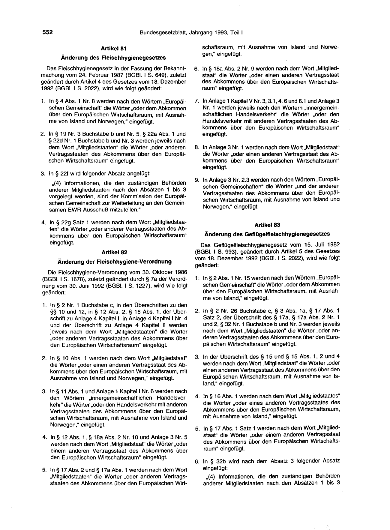 BGBl. 1993, Seite 552 — Originalseite als Abbildung