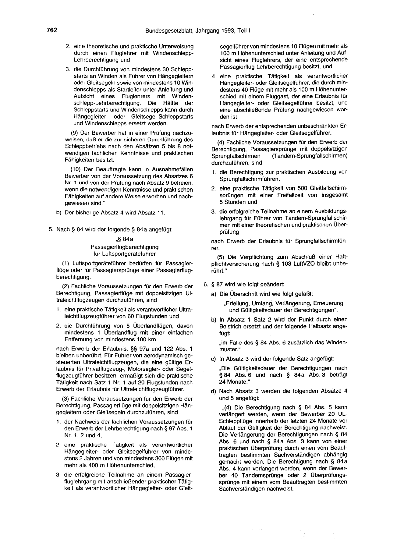 BGBl. 1993, Seite 762 — Originalseite als Abbildung
