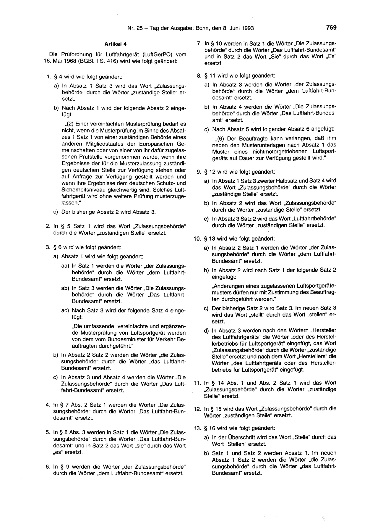 BGBl. 1993, Seite 769 — Originalseite als Abbildung