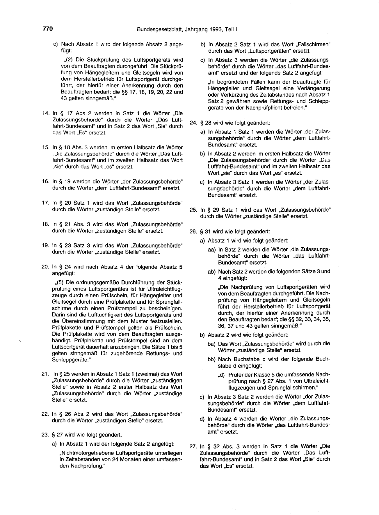 BGBl. 1993, Seite 770 — Originalseite als Abbildung