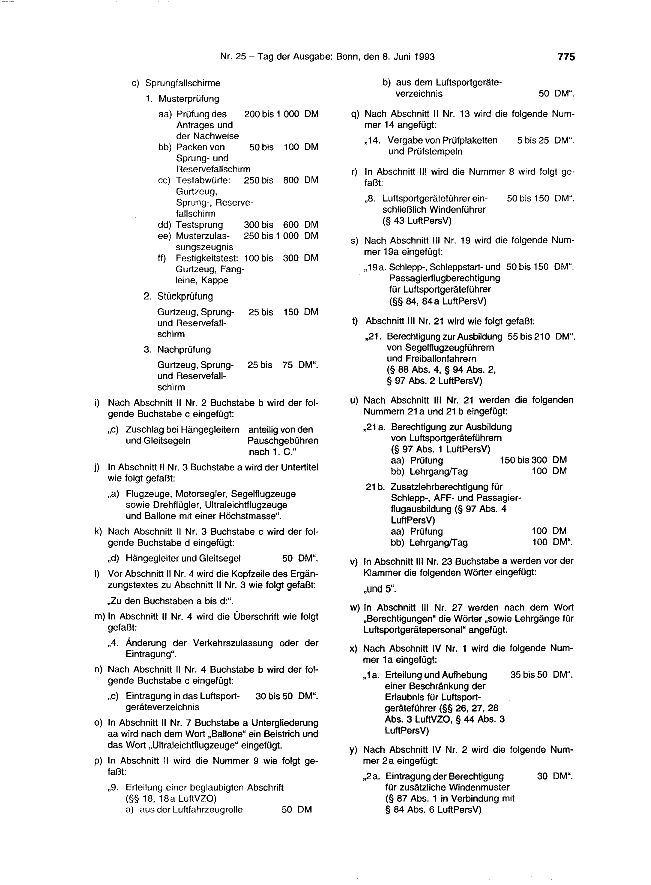 BGBl. 1993, Seite 775 — Originalseite als Abbildung