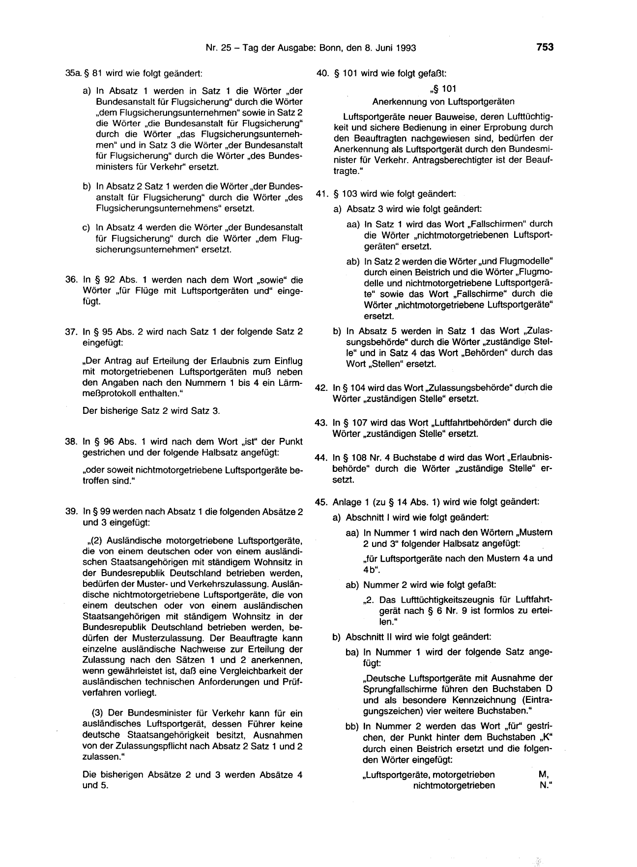 BGBl. 1993, Seite 753 — Originalseite als Abbildung