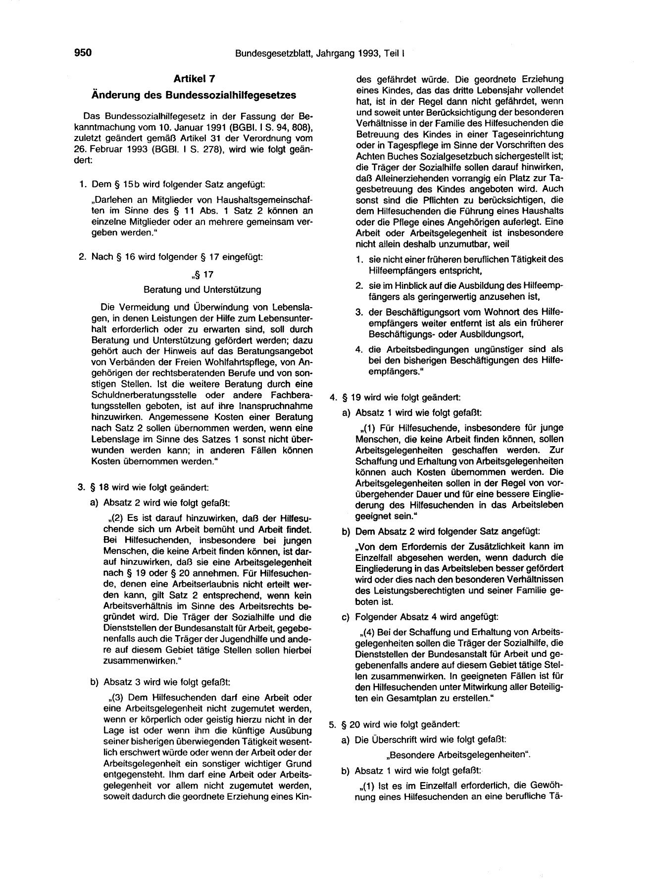 BGBl. 1993, Seite 950 — Originalseite als Abbildung