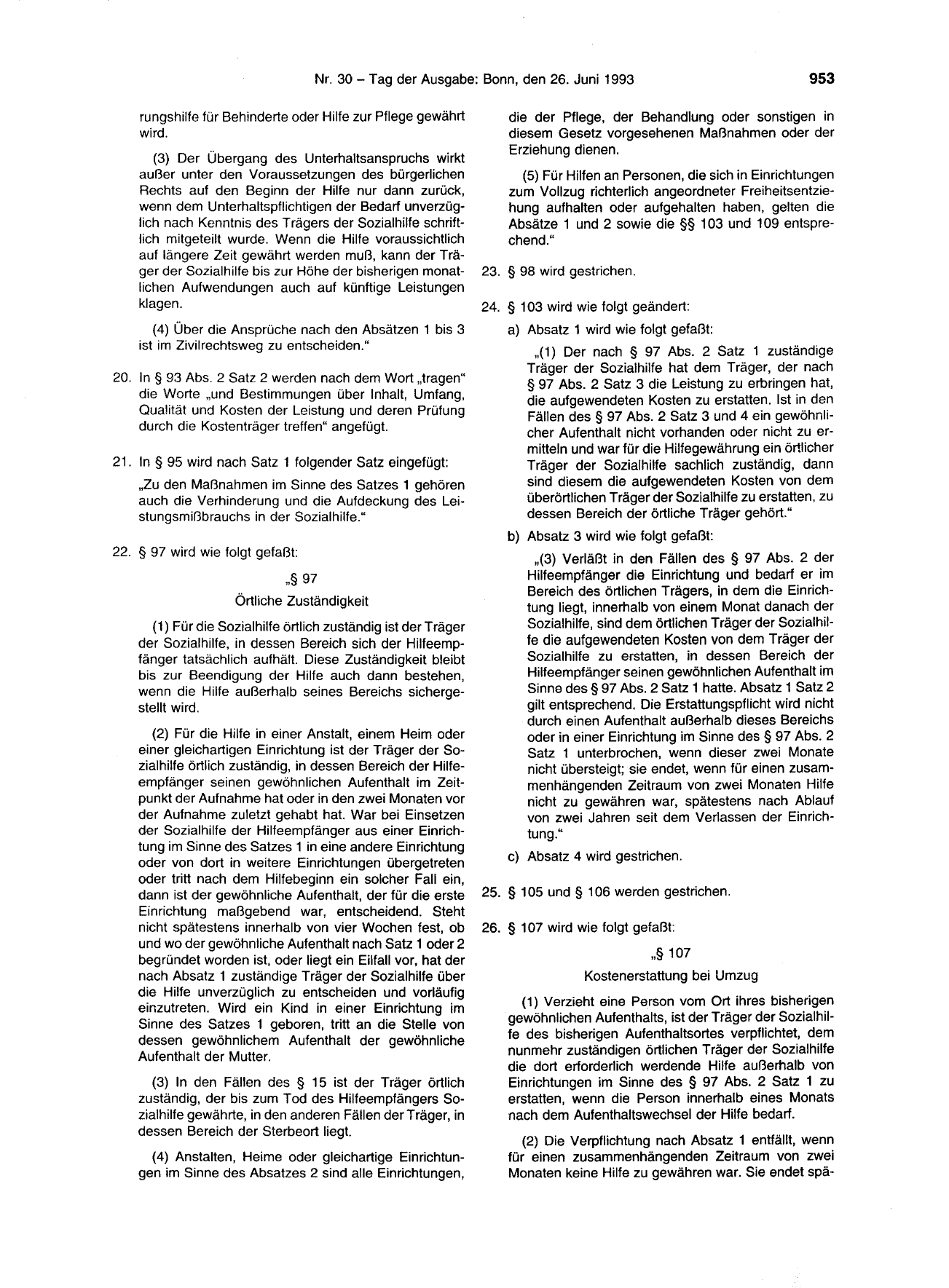 BGBl. 1993, Seite 953 — Originalseite als Abbildung