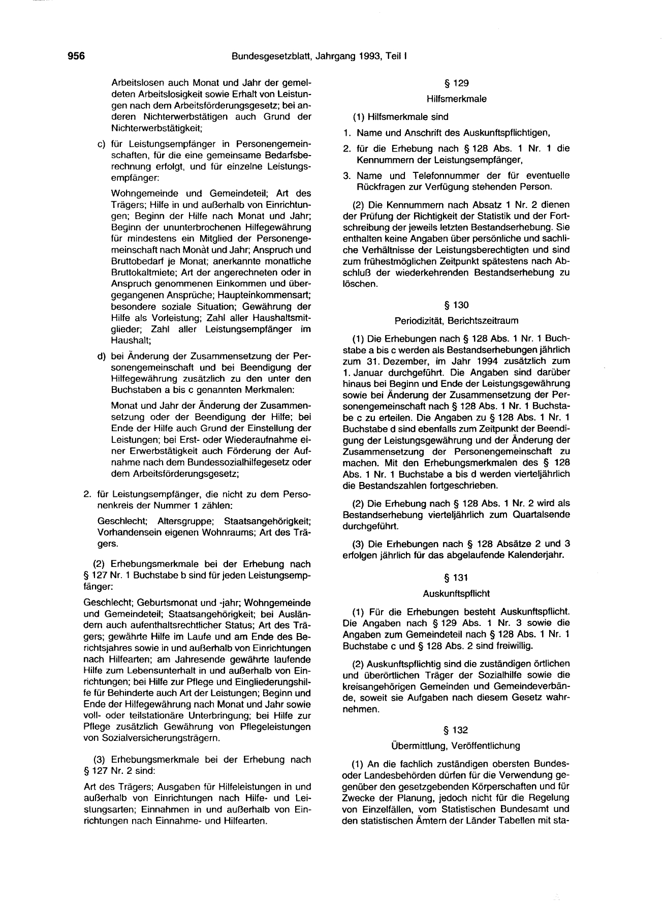BGBl. 1993, Seite 956 — Originalseite als Abbildung