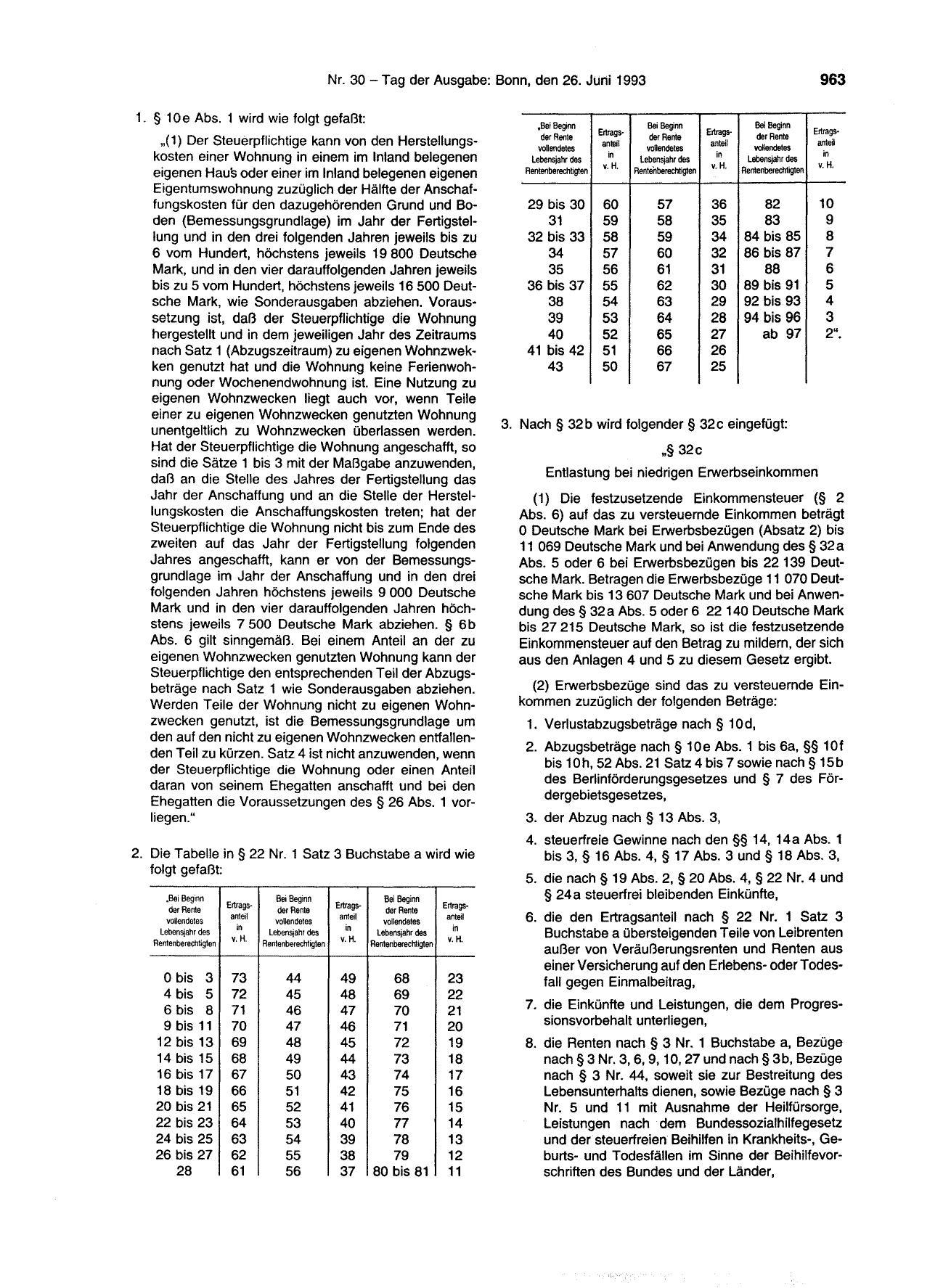 BGBl. 1993, Seite 963 — Originalseite als Abbildung