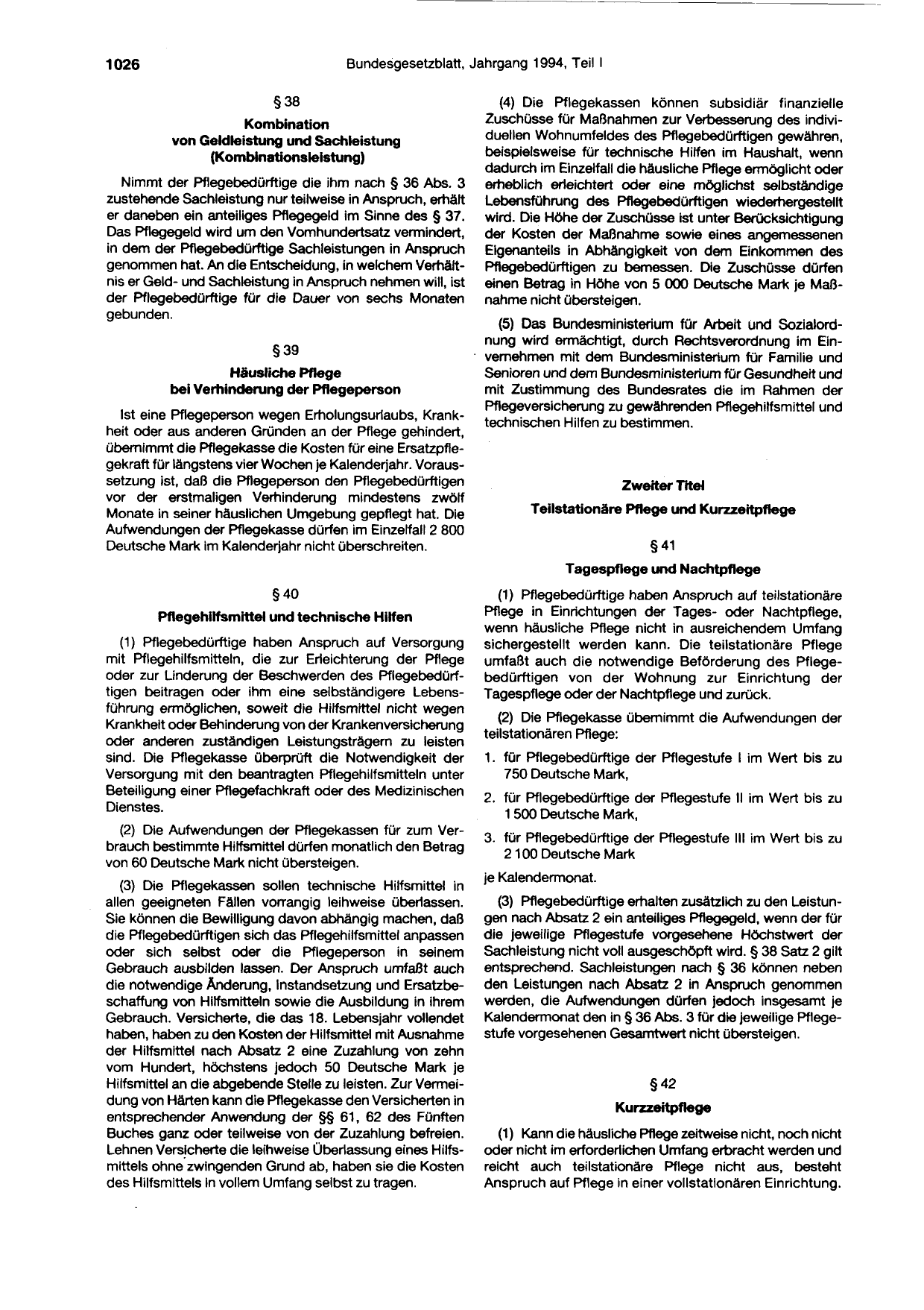 BGBl. 1994, Seite 1026 — Originalseite als Abbildung