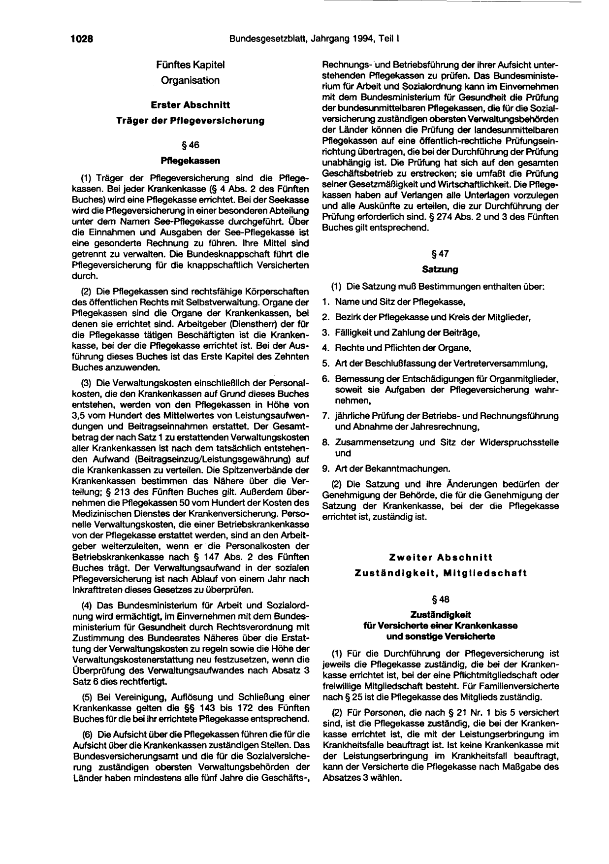 BGBl. 1994, Seite 1028 — Originalseite als Abbildung