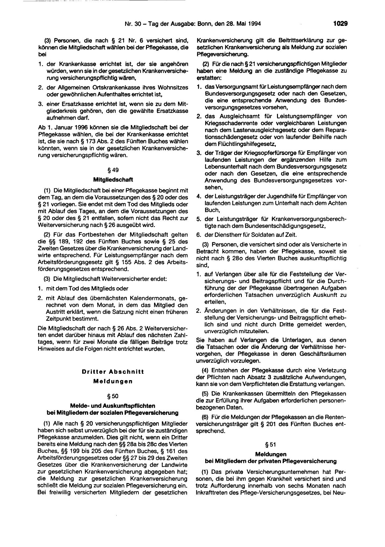 BGBl. 1994, Seite 1029 — Originalseite als Abbildung