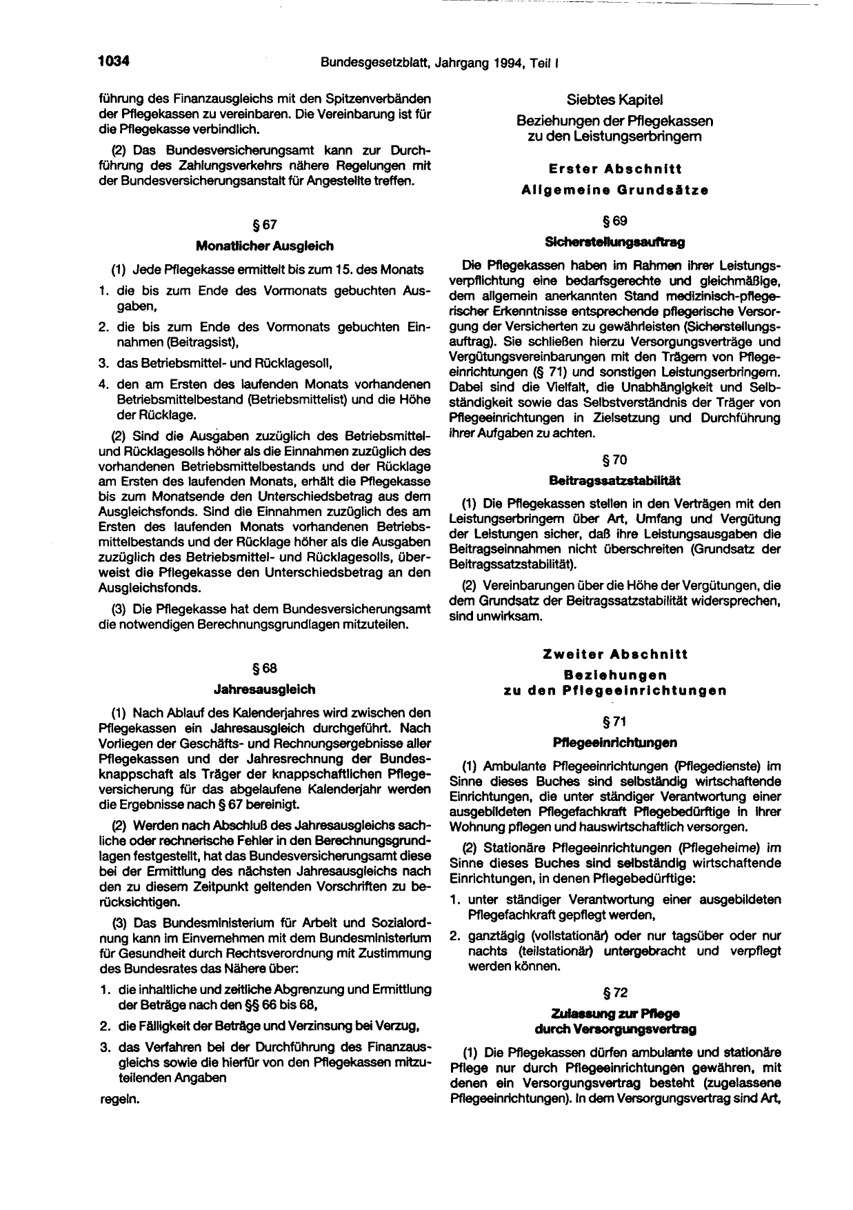 BGBl. 1994, Seite 1034 — Originalseite als Abbildung