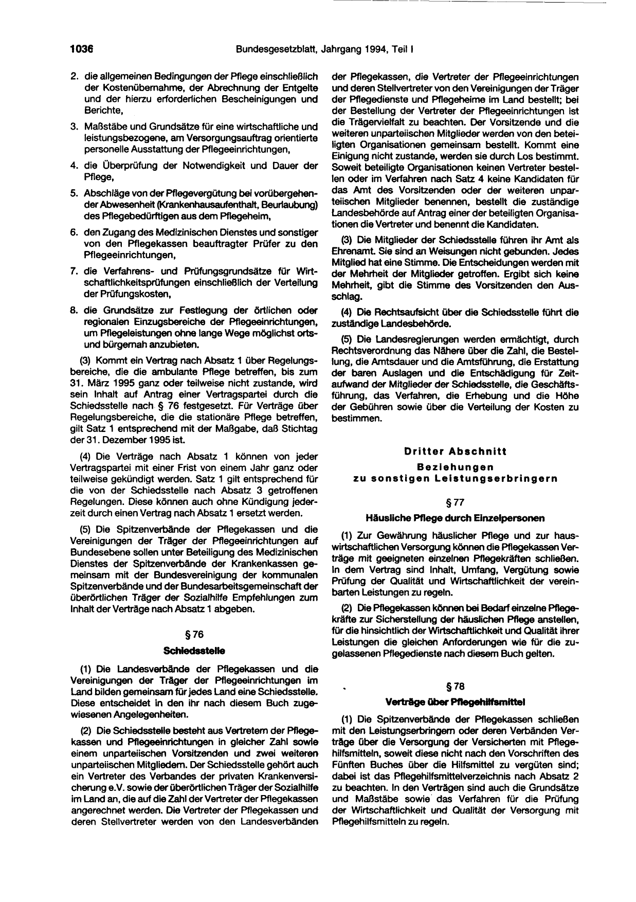 BGBl. 1994, Seite 1036 — Originalseite als Abbildung