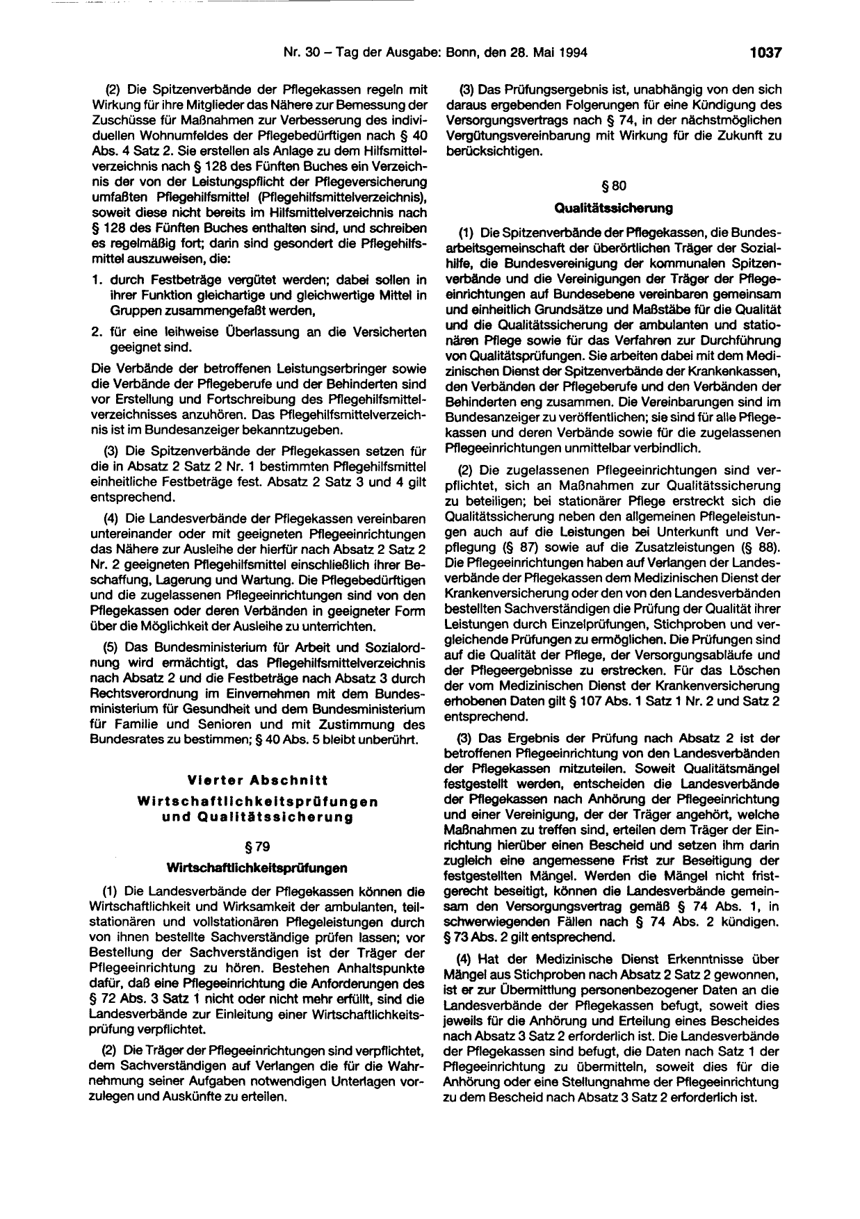 BGBl. 1994, Seite 1037 — Originalseite als Abbildung