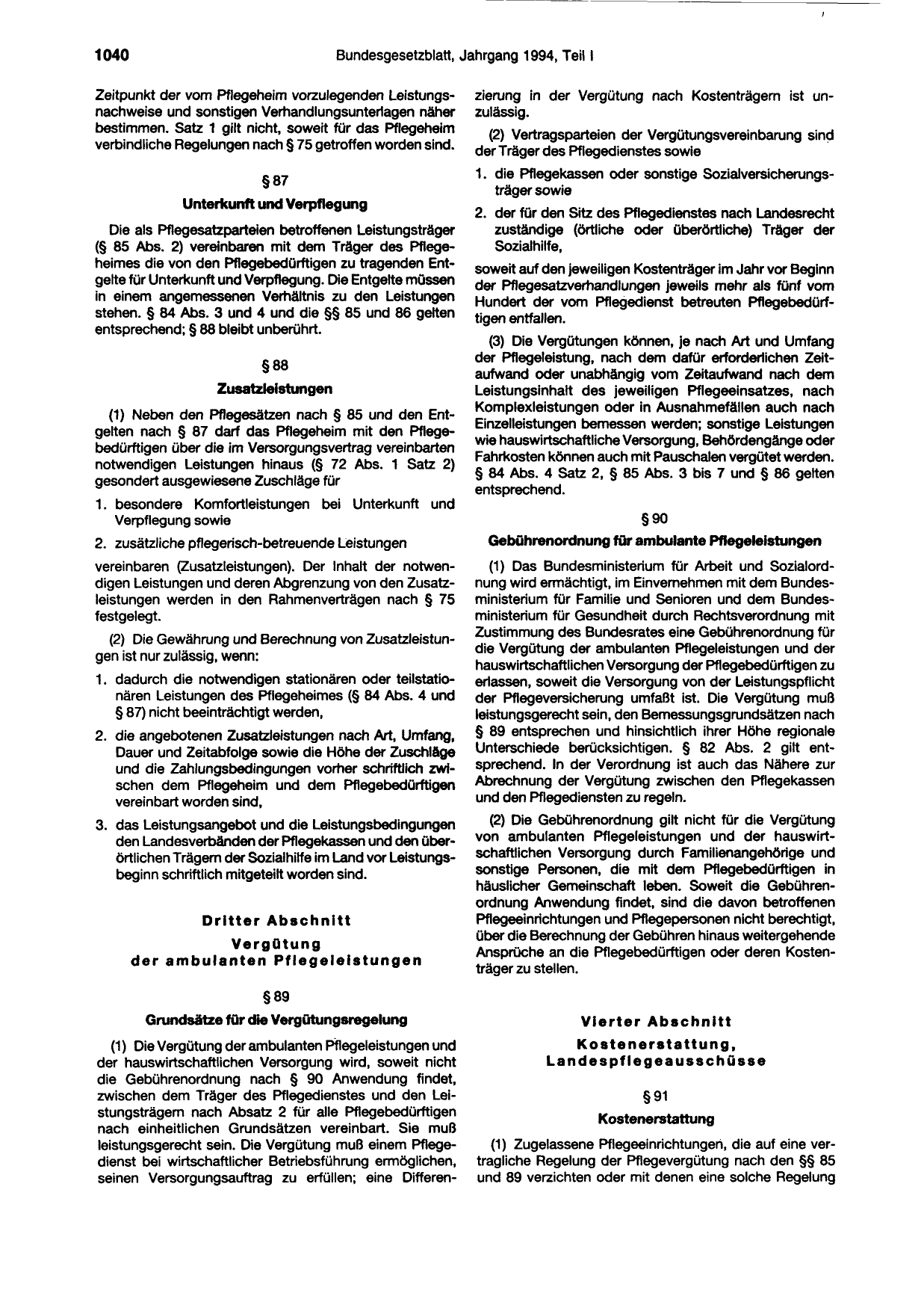 BGBl. 1994, Seite 1040 — Originalseite als Abbildung