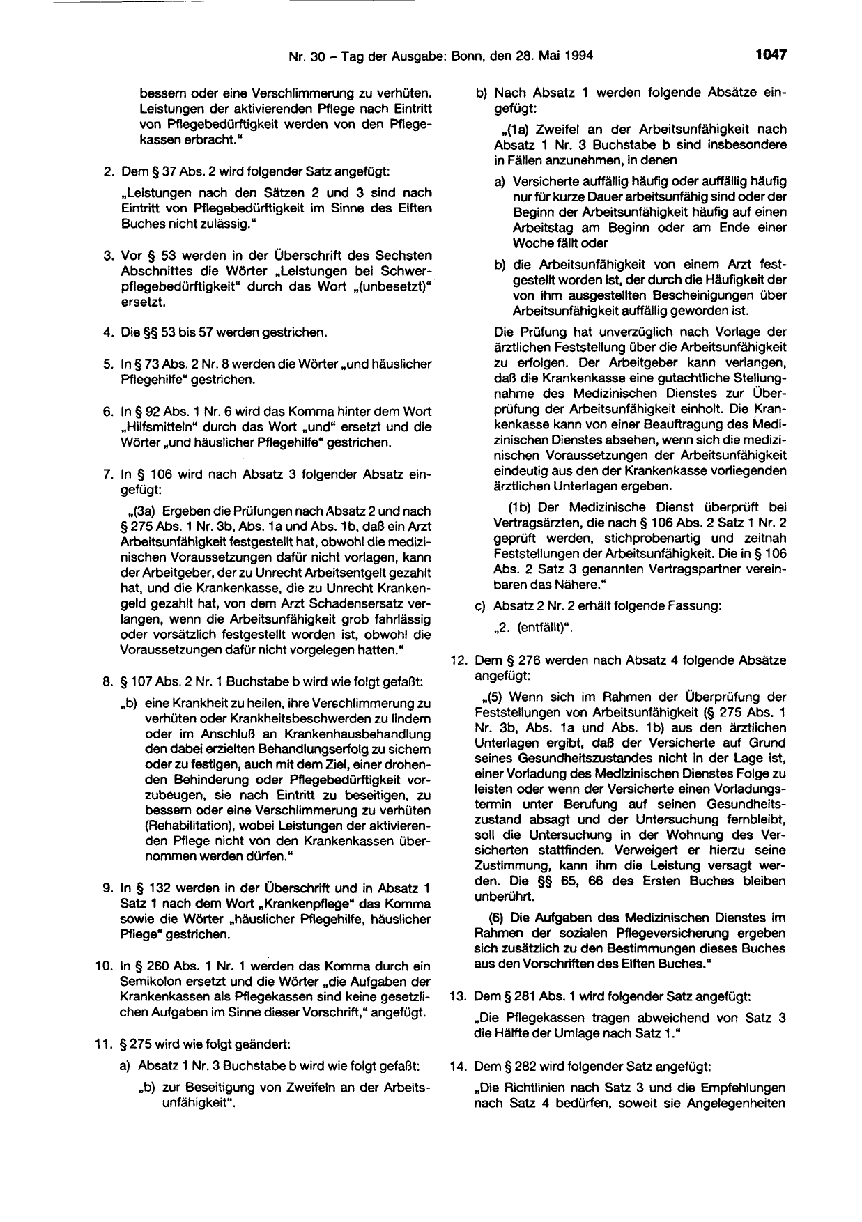 BGBl. 1994, Seite 1047 — Originalseite als Abbildung