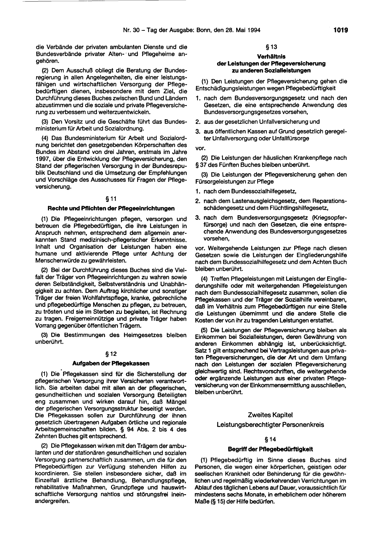 BGBl. 1994, Seite 1019 — Originalseite als Abbildung