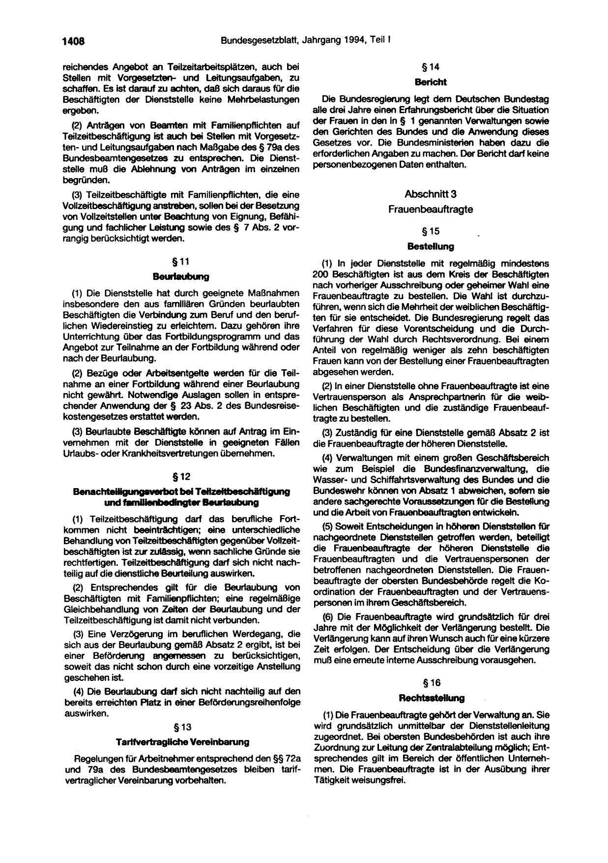 BGBl. 1994, Seite 1408 — Originalseite als Abbildung
