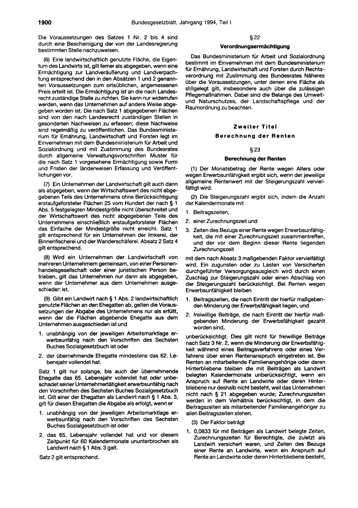 BGBl. 1994, Seite 1900 — Originalseite als Abbildung