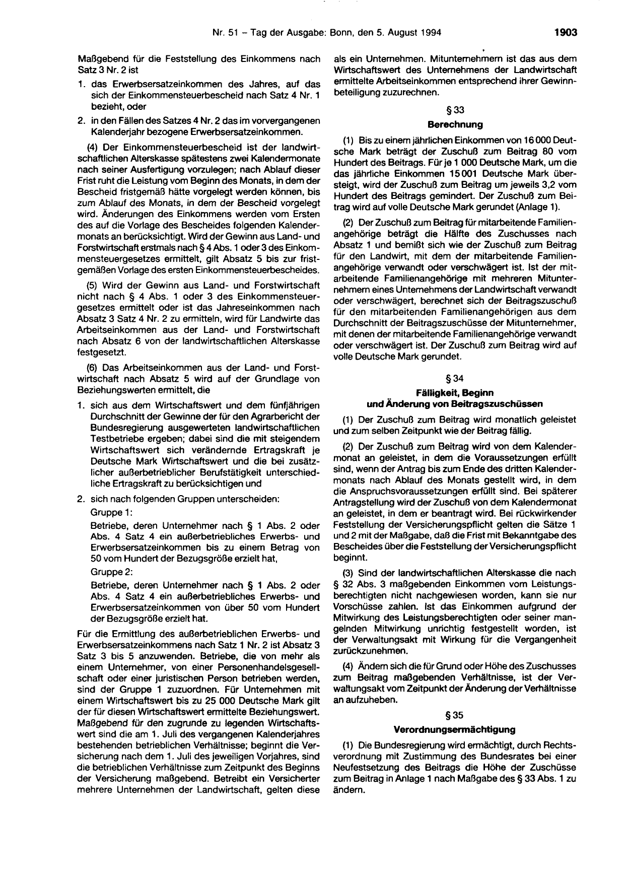 BGBl. 1994, Seite 1903 — Originalseite als Abbildung