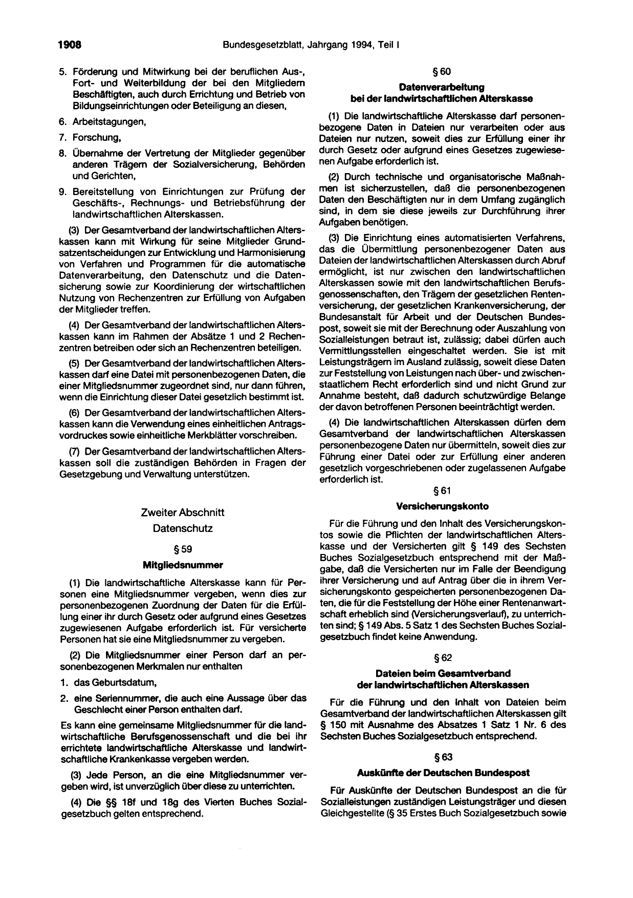 BGBl. 1994, Seite 1908 — Originalseite als Abbildung