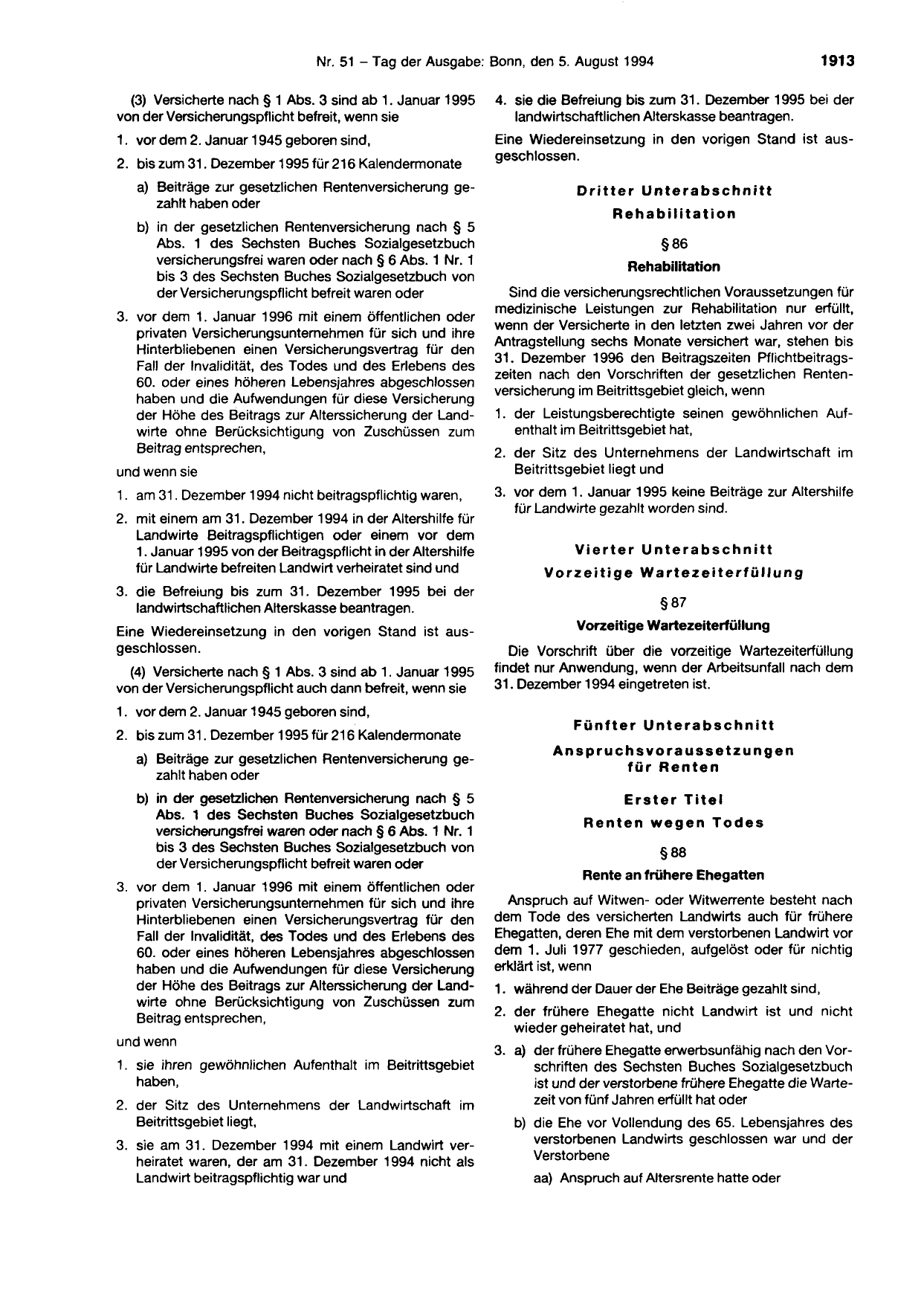 BGBl. 1994, Seite 1913 — Originalseite als Abbildung