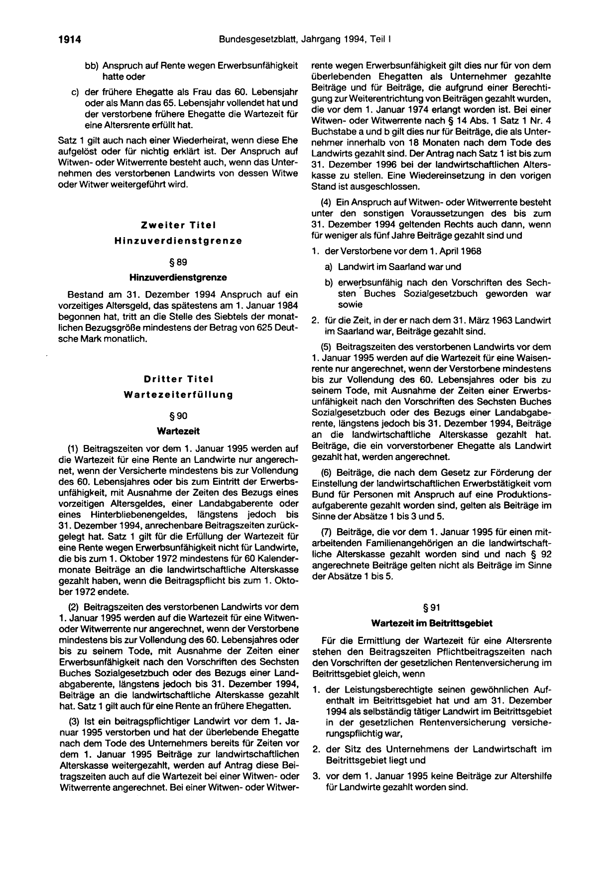 BGBl. 1994, Seite 1914 — Originalseite als Abbildung